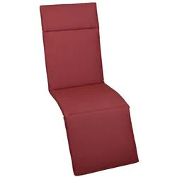 Xxxl Relaxsesselauflage , Rot , Textil , Uni , Füllung: Schaumstoff, Vlies , 50x4x164 cm , Made in Germany , pflegeleicht, mittels Bändern zu befestigen , Gartenmöbel, Gartenpolster & Auflagen, Sesselauflagen