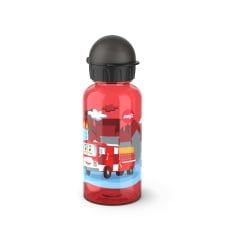 EMSA Kids Tritan Trinkflasche, 0,4 Liter, Auslaufsichere Wasserflasche frei von BPA und Schadstoffen, 1 Trinkflasche, Motiv: Feuerwehr