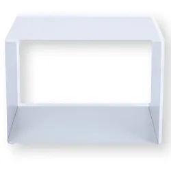 Beistelltisch Cubus aus pulverbeschichtetem Metall, modern, weiß, 50 cm, rechteckig