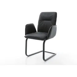 Freischwinger Vinja-Flex Echt-Leder Schwarz Freischwinger flach Schwarz