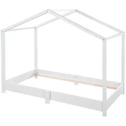 Roba Hausbett 70 x 140 cm Bodenbett weiß , Weiß , Holzwerkstoff , 70x140 cm , Babymöbel & Kindermöbel, Kinderzimmer & Jugendzimmer, Kinderbetten, Spielbetten