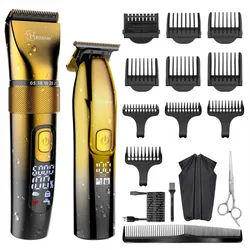 HATTEKER Haarschneider RFC695, T-Klinge Trimmer Bartschneider Wasserdicht goldfarben