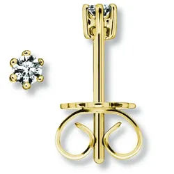 ONE ELEMENT Paar Ohrhänger 0.1 ct Diamant Brillant Ohrringe Ohrstecker aus 585 Gelbgold, Sanfte Brillanz – Diamantveredelung für ein wertiges Finish goldfarben