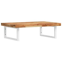 vidaXL Badezimmerspiegelschrank Waschbeckenregal Wandmontage Stahl und nholz (1-St) braun