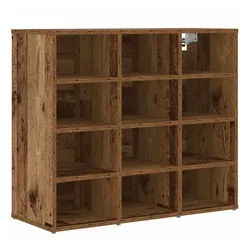 vidaXL Schuhschrank 77,5 x 30 x 67 cm Schuhschrank mit Regal mit Speicher Altholz 103x30x5 braun
