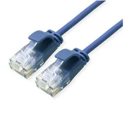 ROLINE GREEN UTP Patchkabel Cat.6A (Class EA) LAN-Kabel, RJ-45 Männlich (Stecker), RJ-45 Männlich (Stecker) (30.0 cm), LSOH, slim blau