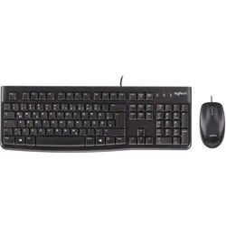 Logitech MK120 USB Tastatur, Maus-Set Spritzwassergeschützt US-International, QWERTY Schwarz