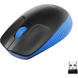 Logitech kabellose Maus M190, geschwungenes Design für beidhändige Nutzung Maus blau|schwarz