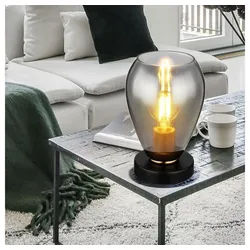 GLOBO LIGHTING Tischleuchte, Leuchtmittel nicht inklusive, Warmweiß, Tischleuchte Tischlampe Schlafzimmerlampe Beistellleuchte grau