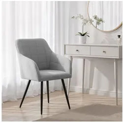Raumhirsch Furniture Polsterstuhl 2er Set, Esszimmerstühle, Samtbezug (Set), viele Farben (Maße: 42 cm x 41,5 x 47 cm) grau|schwarz