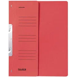 Falken 80000771 Einhakhefter für DIN A4, 250g/m2 Manila-RC-Krt., 1/2 Vorderd., Behördenheftung - Rot