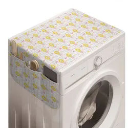 Abakuhaus Badorganizer Anti-Rutsch-Stoffabdeckung für Waschmaschine und Trockner, Kindergarten Lion Gesichter auf Wasser Zurück