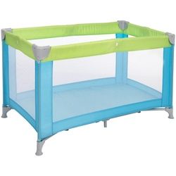 My Baby Lou Reisebett , Blau, Grün , Metall, Kunststoff, Textil , 60x74x120 cm , SGS-geprüft , zusammenklappbar , Baby & Kindermöbel, Babyzimmer, Babybetten, Reisegitterbetten