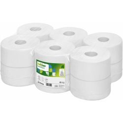 Satino Comfort Toilettenpapier Großrolle, 3-lagig, JT1-kompatibel, Supersoftes und hochweißes Klopapier aus 100% Recyclingpapier, 1 Packung = 12 Rollen à 480 Blatt