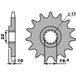 PBR Standard Stahlkettenrad 435 - 520, Größe 10 mm