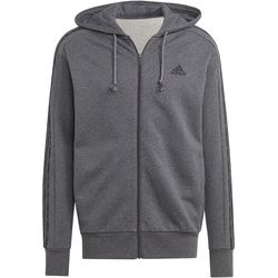 adidas 3-Streifen FT FZ Hoodie Herren Kapuzenjacke dunkelgrau/schwarz - XXL