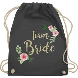 Shirtracer Turnbeutel Team Bride I Crew Bride Tribe, JGA Junggesellenabschied Frauen grau