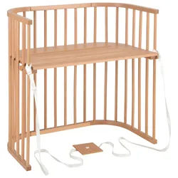 Babybay Beistellbett , Naturfarben , Holz , Buche , massiv , 54x96x94 cm , EN 71 , Lattenrost stufenlos höhenverstellbar, zur Sitzbank umbaubar, zum Gitterbett umbaubar, sehr stabil , Holzmöbel, Holzbetten, Gitterbetten Holz