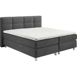 Westfalia Schlafkomfort Boxspringbett, wahlweise mit Kaltschaum-Topper grau 195 cm x 210 cm