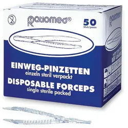 MEGRO Einmal Pinzetten ratiomed steril glasklar, 12,5 cm steril 50 Stück