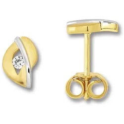 ONE ELEMENT Paar Ohrhänger Zirkonia Ohrringe Ohrstecker aus 333 Gelbgold, Feine Gestaltung – ein Sinnbild mit ruhiger Eleganz goldfarben