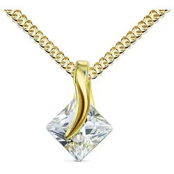 JEVELION Kette mit Anhänger Zikonia Anhänger 585 Gold - Made in Germany (Goldanhänger, für Damen), Mit Kette vergoldet- Länge wählbar 36 - 70 cm.