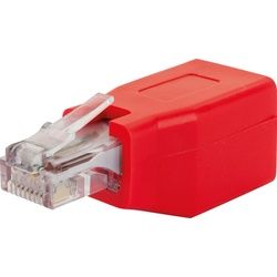 Schwaiger CKR01 531 Netzwerk-Adapter RJ45 Stecker zu RJ45 Buchse, crossover verschaltet rot