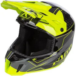 Klim F3 Carbon Velocity Hi-Vis Snowmobil Helm, schwarz-gelb, Größe L für Männer