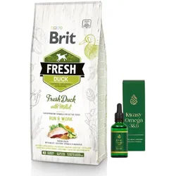 Brit Fresh Duck & Millet Adult Run & Work 12kg + LAB-V Omega 3 und 6 50ml