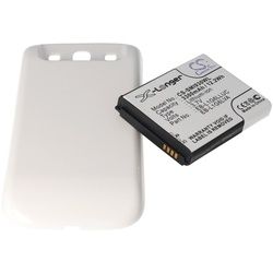 Akku passend für Samsung Galaxy S III, Samsung GT-I9300, Deckel marble-white 3300mAh