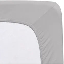 Florella Spannleintuch , Grau , Textil , 90-100x200-220 cm , Oeko-Tex® Standard 100, Oeko-Tex® Made IN Green , Rundumgummi, bügelfrei, für Wasserbetten geeignet, rutschfest auf der Matratze, Spezialgummi für unermüdliche Elastizität, weich und anschmiegsam, formstabil und langlebig, perfekter Sitz, spielend leicht zu überziehen, besonders dehnbar, absolut faltenfreier Sitz, allerhöchster Komfort, geeignet für Boxspringbetten , Heimtextilien, Bettwäsche & Leintücher, Leintücher, Spannleintücher