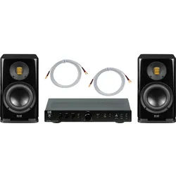 ELAC Solano BS 283.2 BK / QED / BC Acoustique EX-214 HiFi Stereoanlage Set