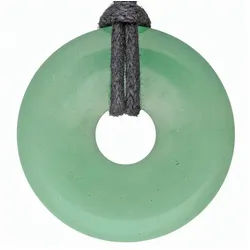 Lebensquelle Plus Runder Anhänger Aventurin, grün Donut, 30 mm Anhänger + Baumwollband