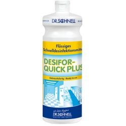 Dr. Schnell Flächendesinfektionsmittel DESIFOR-QUICK PLUS, Flüssiges Schnelldesinfektionsmittel mit begrenzt viruzider Wirkung, 1 Liter - Flasche mit Sprühaufsatz