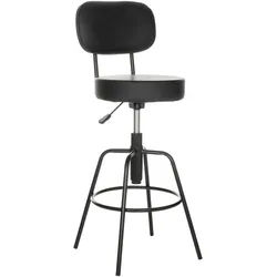 Mid.you Barhocker , Schwarz , Leder , Lederlook , 43x103-113x43 cm , Sitzfläche 360° drehbar , Esszimmer, Stühle, Hocker