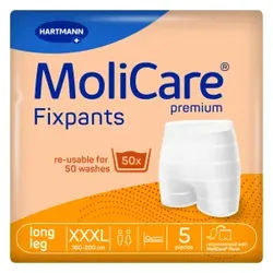 MoliCare® Premium Fixpants Fixierhosen, Fixierhöschen mit verlängertem Beinansatz für sicheren Halt der Vorlage, 1 Beutel = 5 Stück, Größe: XXXL