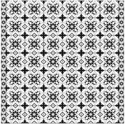 Bilderdepot24 Teppich Vinyl Wohnzimmer Schlafzimmer Flur Küche Fliesen Muster, quadratisch - schwarz weiß glatt, nass wischbar (Küche, Tierhaare) - Saugroboter & Bodenheizung geeignet schwarz 80 cm x 80 cm