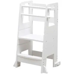 Jimmylee Lernturm , Weiß , Holz, Holzwerkstoff , Kautschukholz , massiv , 47x91x56 cm , Babymöbel & Kindermöbel, Babyzimmer, Hochstühle, Lerntürme