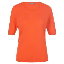 Pull col rond en laine vierge et cachemire include orange