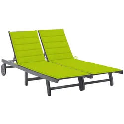 vidaXL Gartenliege 200 x 123 x 85 cm Doppelliege Gartenliege 2-Personen Sonnenliege Aufla grau