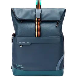 SCHARLAU Slackline SPELTERINI Leder Rucksack für 15,6" Laptopfach Navy Blue