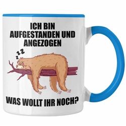 Trendation Tasse Trendation - Fauler Kollege Geschenk Arbeitskollege Lustige Tasse mit Sprüchen Kollegin blau