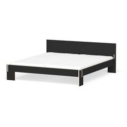Nils Holger Moormann Bettgestell mit Kopfteil Siebenschläfer schwarz, Designer Christoffer Martens, 74x192.6 cm