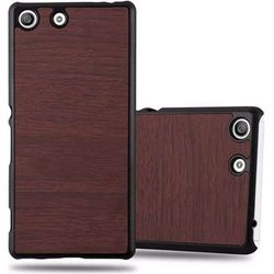 Cadorabo Hard Cover Woody Cover (Sony Xperia M5), Smartphone Hülle, Braun