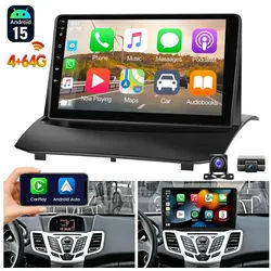 ESSGOO DAB+ Android 15 Autoradio GPS Navi WIFI Für Ford Fiesta MK6 2009-2017 Autoradio (4+64GB(optional), FM, AM, DAB+ (optional), Apple Carplay & Android Auto,Bluetooth EQ USB Touchscreen SWC) schwarz