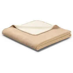 Plaid Unisex Wohndecken 1er Pack Baumwolle, Biederlack beige
