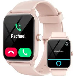 GYDOM IDW13 Smartwatch (4,5 cm, Android iOS), Smartwatch mit Alexa, Bluetooth Telefonie, 100 Sportmodi, IP68 rosa