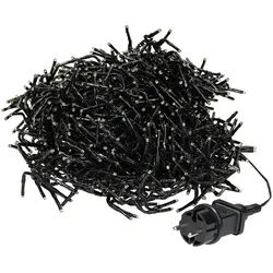 ECD-Germany Led Lichterkette 11m Warmweiß , Schwarz , Kunststoff , LED integrated , G , 1400 cm , Lampen & Leuchten, Innenbeleuchtung, Dekoleuchten, Lichterketten