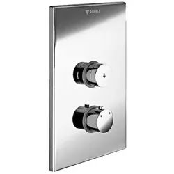 Schell Linus Fertigmontageset 018092899 Frontplatte edelstahl, Selbstschluss-Thermostat
