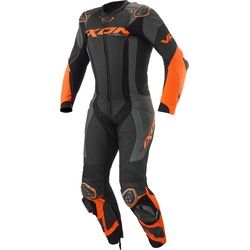 Ixon Vortex 3 1-Teiler Motorrad Lederkombi, schwarz-grau-orange, Größe XL